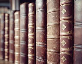 stack of old books